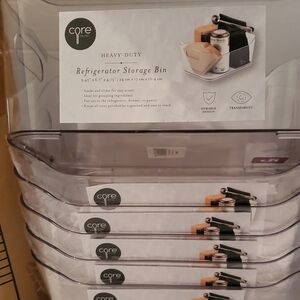 6 New Core Kitchen Clear Refrigerator Storage Bin - Transparent